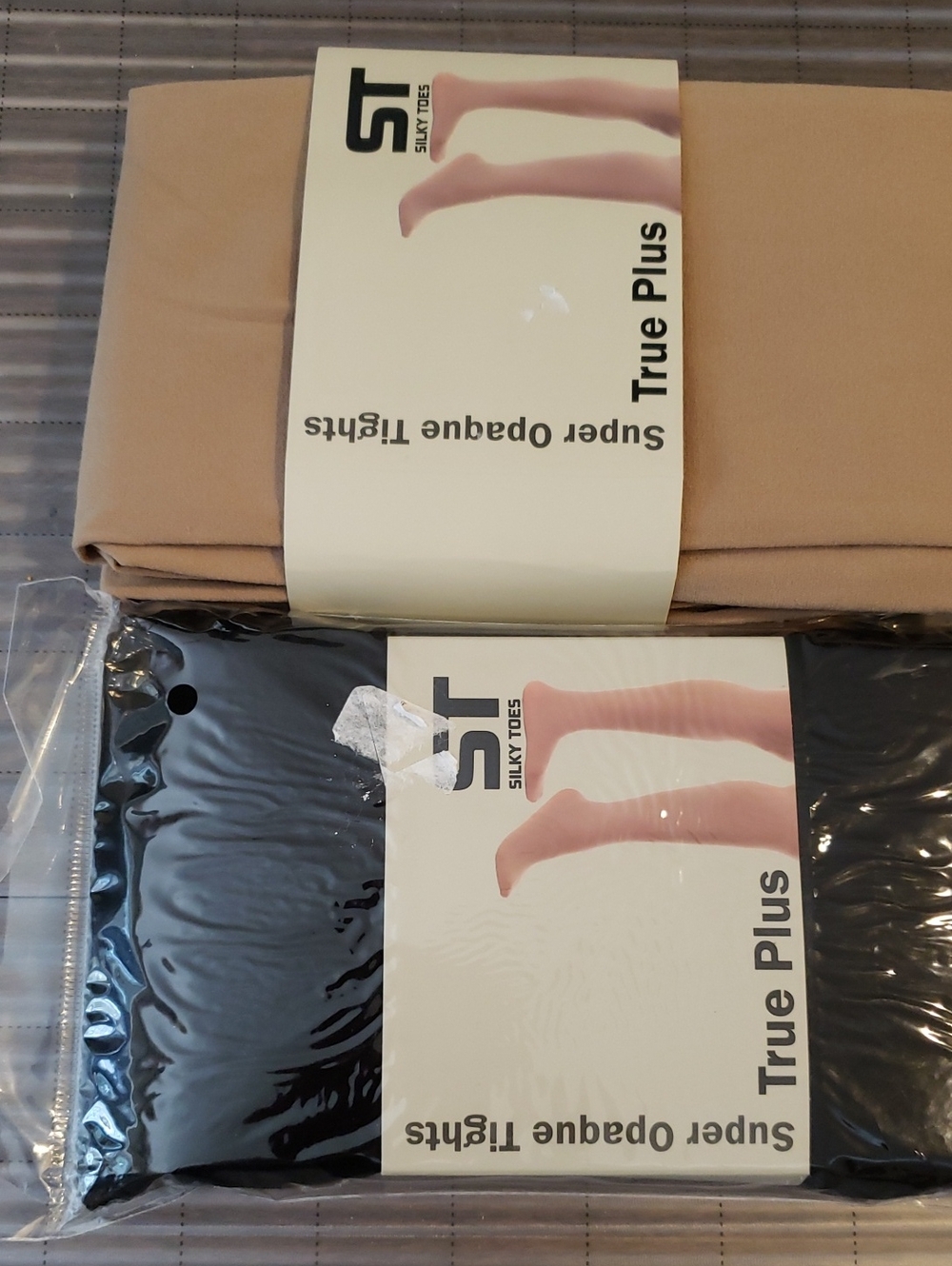 Silky Toes True Plus Women's Opaque Tights — Black & Nude